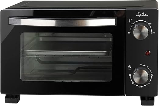 Horno compacto de sobremesa mini Jata JEHN0910, 800W, 10 litros, medidas 37 x 27 x 23 cm, Grill, temporizador, negro